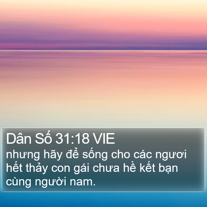 Dân Số 31:18 VIE Bible Study
