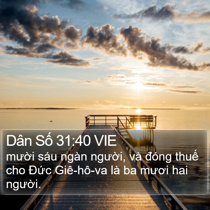 Dân Số 31:40 VIE Bible Study