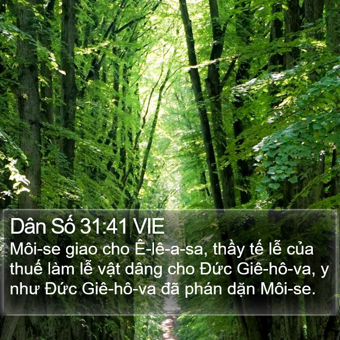 Dân Số 31:41 VIE Bible Study