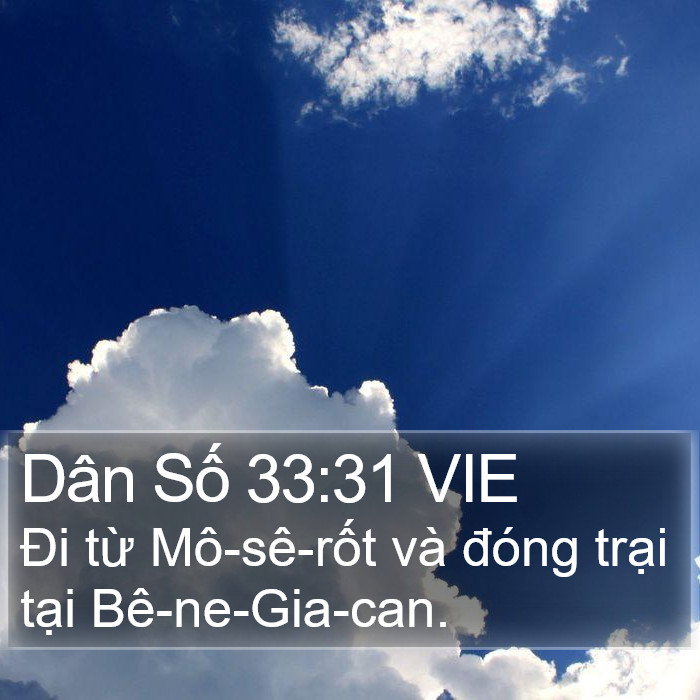 Dân Số 33:31 VIE Bible Study