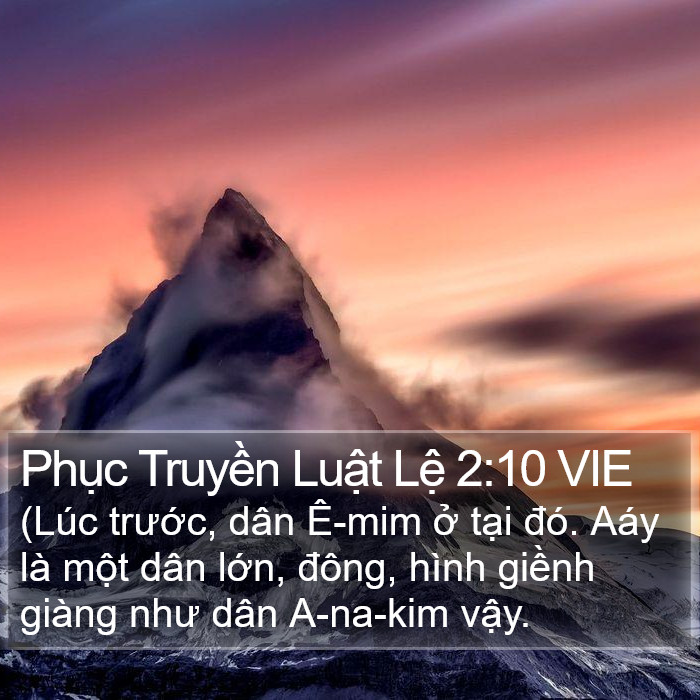 Phục Truyền Luật Lệ 2:10 VIE Bible Study