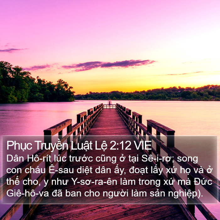 Phục Truyền Luật Lệ 2:12 VIE Bible Study