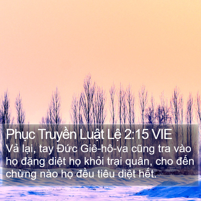 Phục Truyền Luật Lệ 2:15 VIE Bible Study