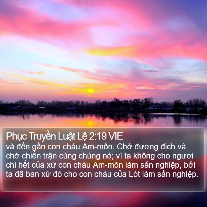 Phục Truyền Luật Lệ 2:19 VIE Bible Study