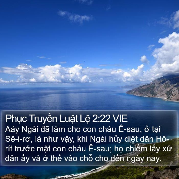 Phục Truyền Luật Lệ 2:22 VIE Bible Study