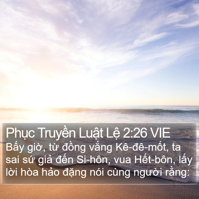 Phục Truyền Luật Lệ 2:26 VIE Bible Study