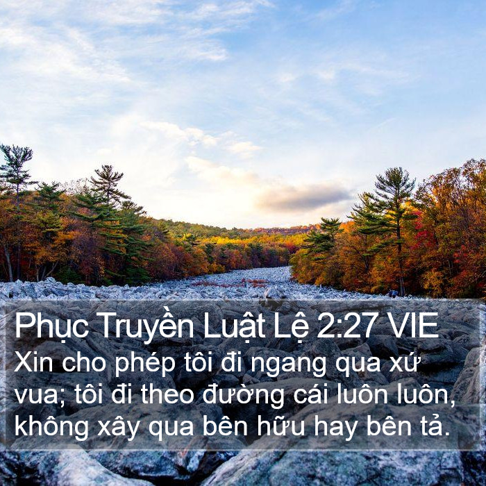 Phục Truyền Luật Lệ 2:27 VIE Bible Study