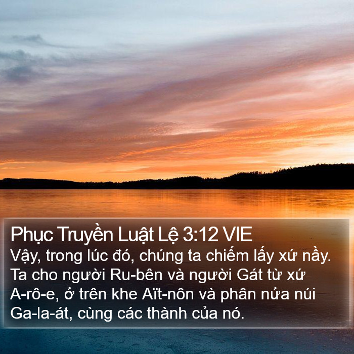 Phục Truyền Luật Lệ 3:12 VIE Bible Study