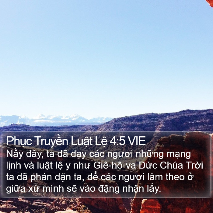 Phục Truyền Luật Lệ 4:5 VIE Bible Study