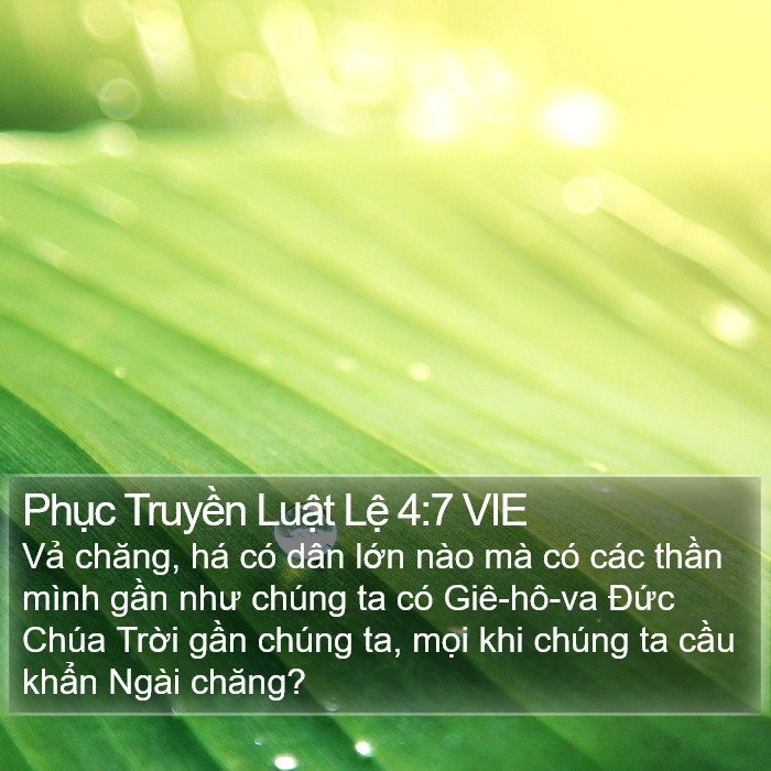 Phục Truyền Luật Lệ 4:7 VIE Bible Study