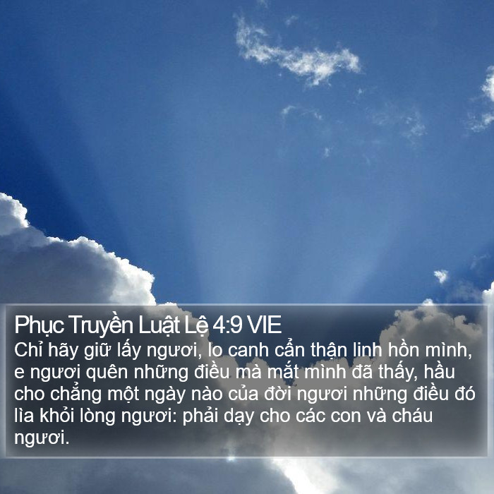 Phục Truyền Luật Lệ 4:9 VIE Bible Study