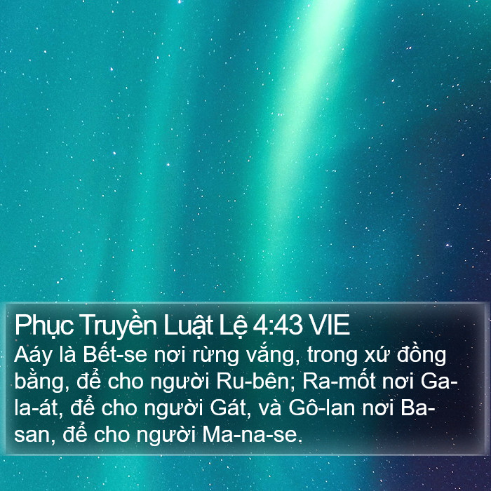 Phục Truyền Luật Lệ 4:43 VIE Bible Study