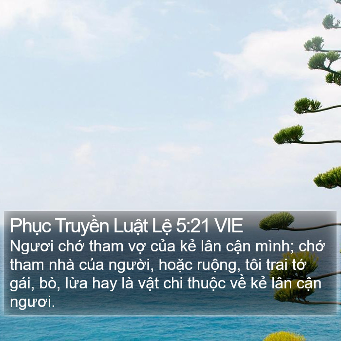 Phục Truyền Luật Lệ 5:21 VIE Bible Study