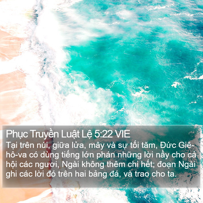 Phục Truyền Luật Lệ 5:22 VIE Bible Study