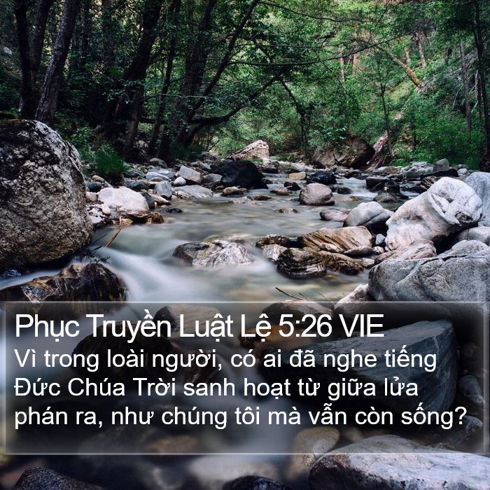 Phục Truyền Luật Lệ 5:26 VIE Bible Study