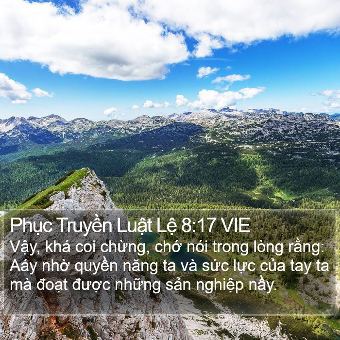 Phục Truyền Luật Lệ 8:17 VIE Bible Study