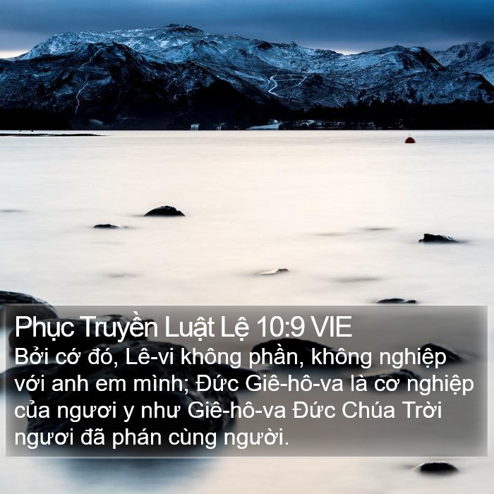 Phục Truyền Luật Lệ 10:9 VIE Bible Study