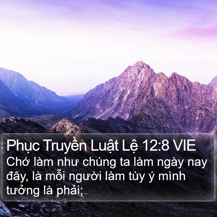 Phục Truyền Luật Lệ 12:8 VIE Bible Study