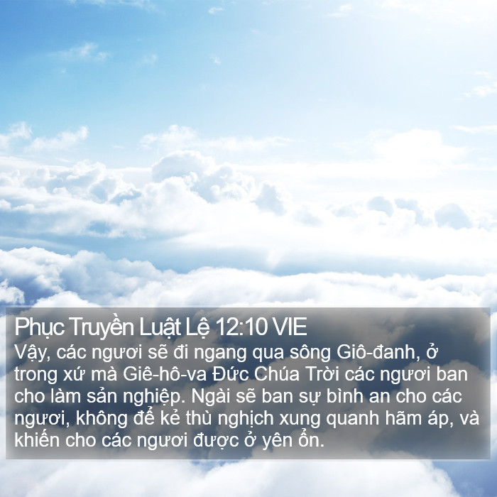 Phục Truyền Luật Lệ 12:10 VIE Bible Study