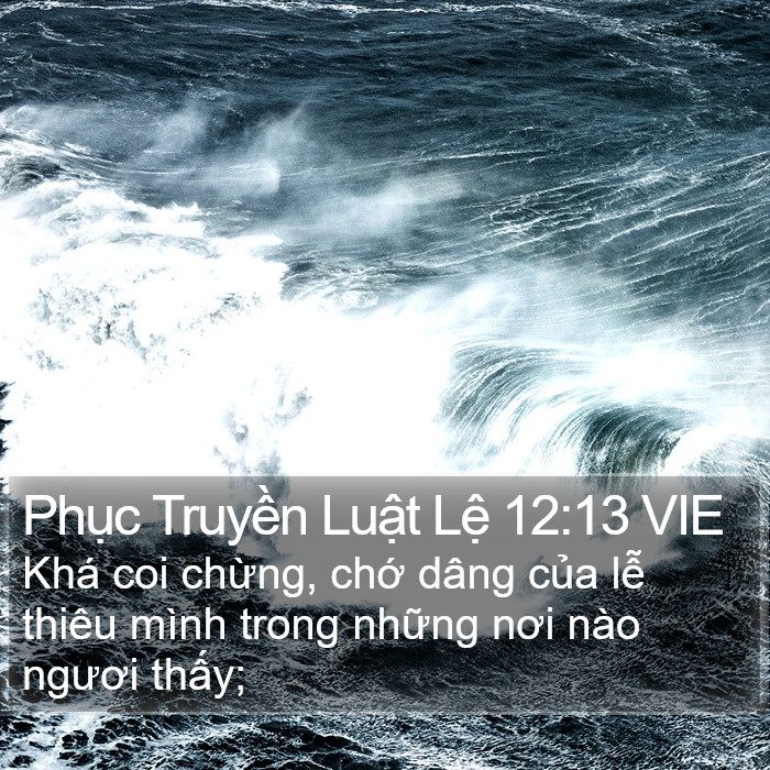 Phục Truyền Luật Lệ 12:13 VIE Bible Study
