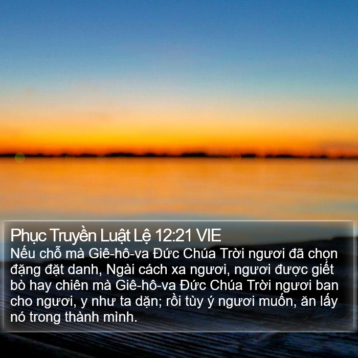 Phục Truyền Luật Lệ 12:21 VIE Bible Study