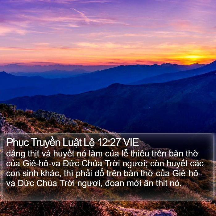 Phục Truyền Luật Lệ 12:27 VIE Bible Study
