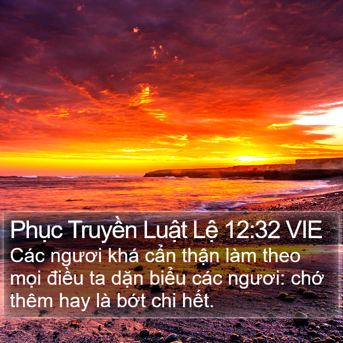 Phục Truyền Luật Lệ 12:32 VIE Bible Study