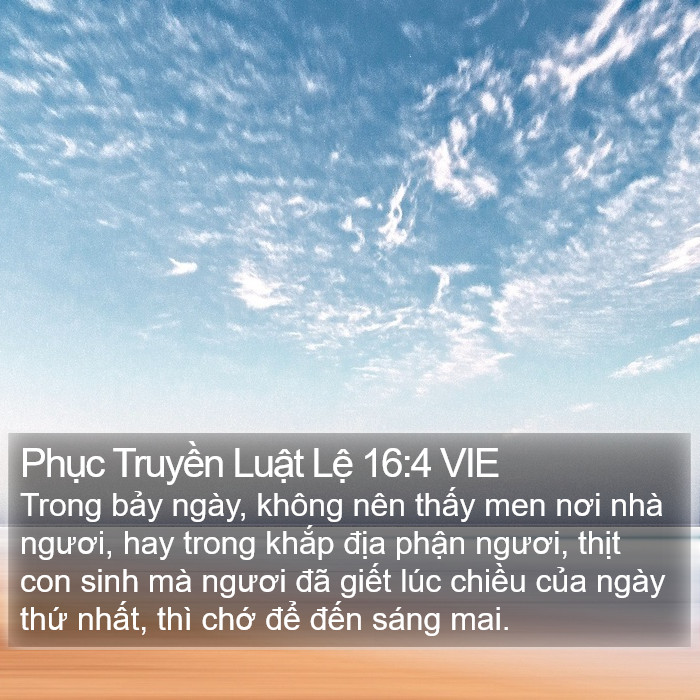 Phục Truyền Luật Lệ 16:4 VIE Bible Study