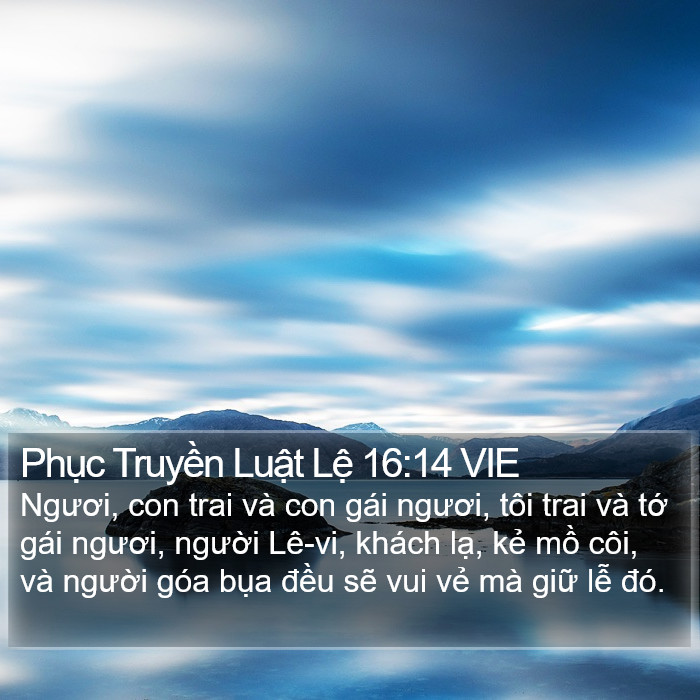 Phục Truyền Luật Lệ 16:14 VIE Bible Study