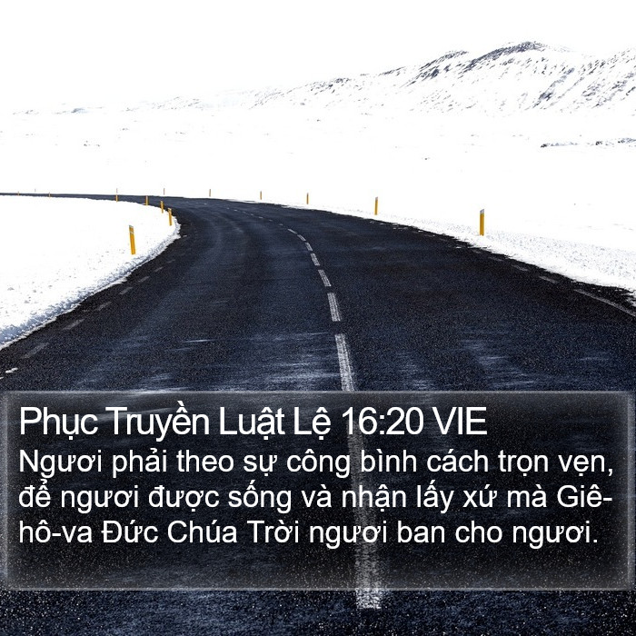 Phục Truyền Luật Lệ 16:20 VIE Bible Study