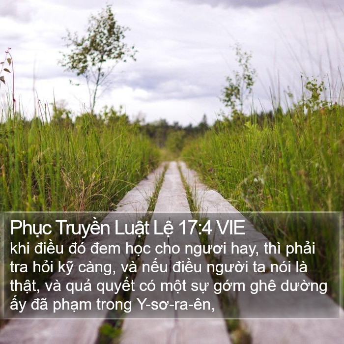 Phục Truyền Luật Lệ 17:4 VIE Bible Study