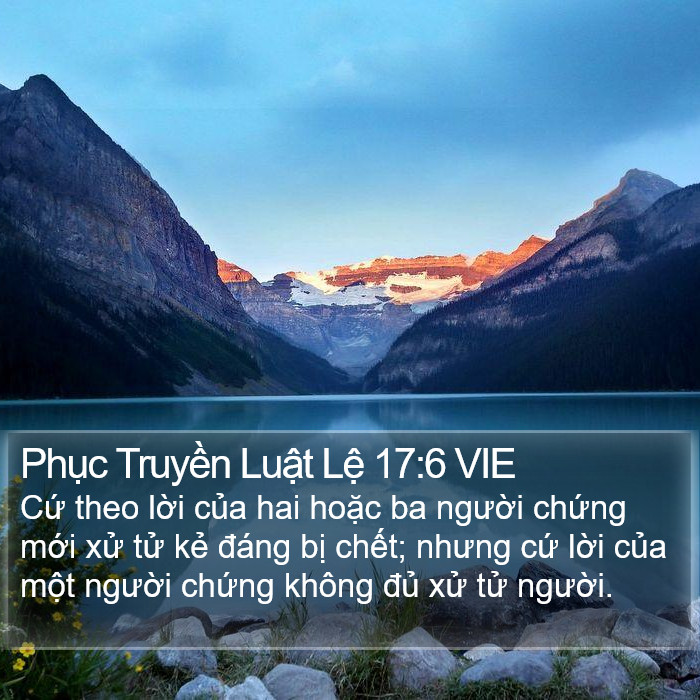 Phục Truyền Luật Lệ 17:6 VIE Bible Study