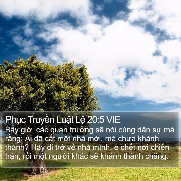 Phục Truyền Luật Lệ 20:5 VIE Bible Study