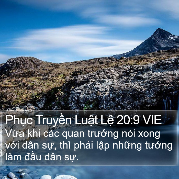 Phục Truyền Luật Lệ 20:9 VIE Bible Study