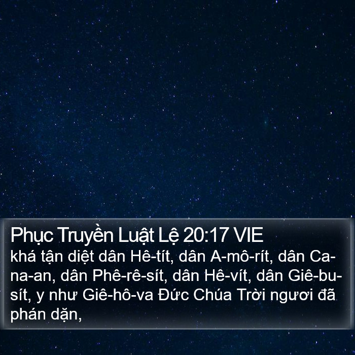 Phục Truyền Luật Lệ 20:17 VIE Bible Study