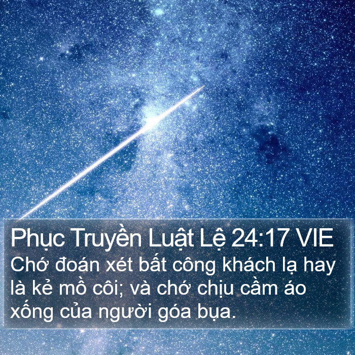 Phục Truyền Luật Lệ 24:17 VIE Bible Study