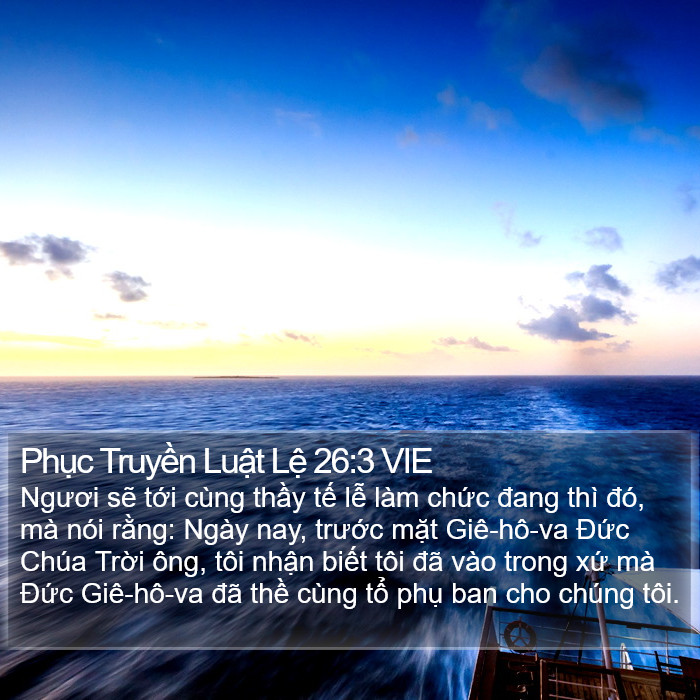 Phục Truyền Luật Lệ 26:3 VIE Bible Study