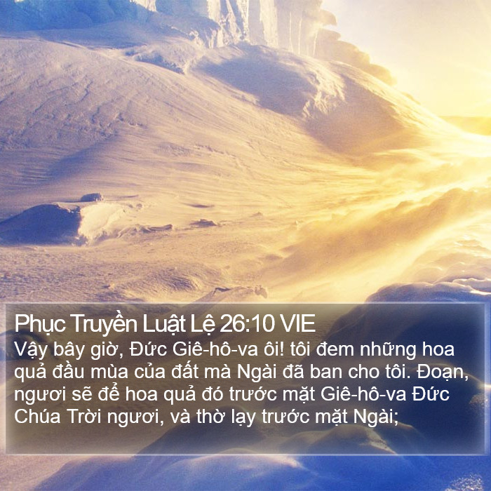 Phục Truyền Luật Lệ 26:10 VIE Bible Study