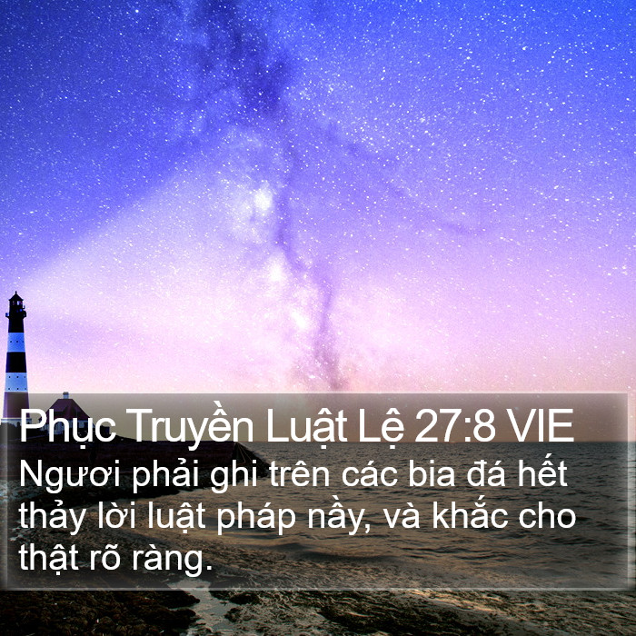 Phục Truyền Luật Lệ 27:8 VIE Bible Study