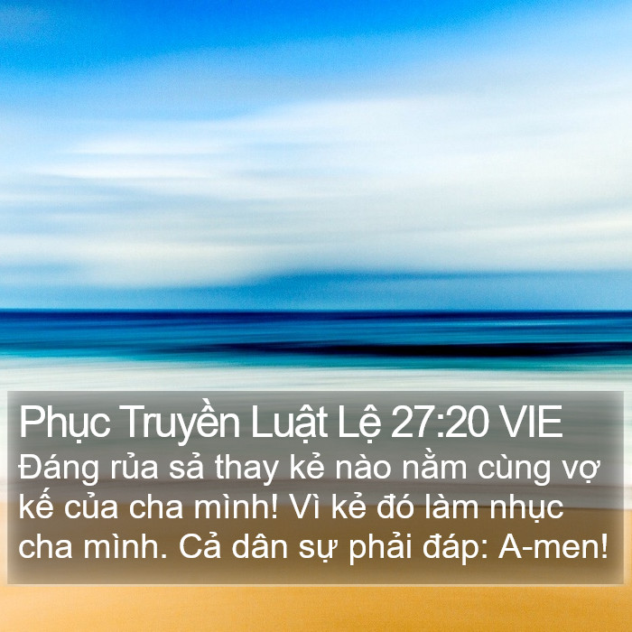 Phục Truyền Luật Lệ 27:20 VIE Bible Study