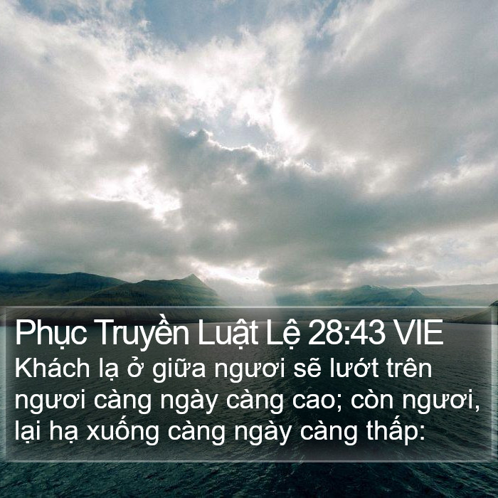 Phục Truyền Luật Lệ 28:43 VIE Bible Study