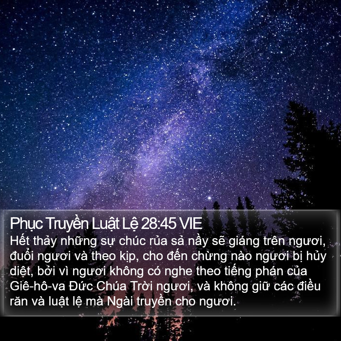 Phục Truyền Luật Lệ 28:45 VIE Bible Study