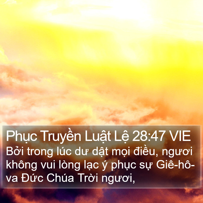 Phục Truyền Luật Lệ 28:47 VIE Bible Study