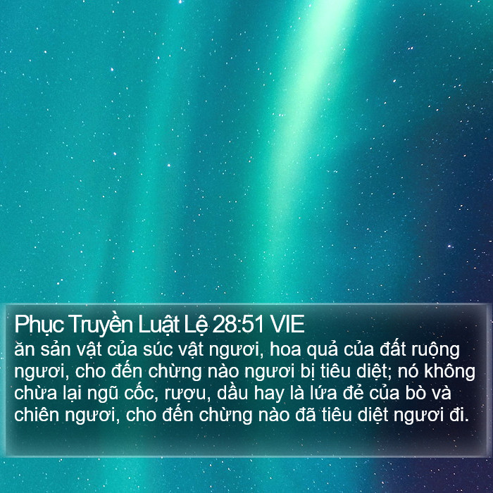 Phục Truyền Luật Lệ 28:51 VIE Bible Study