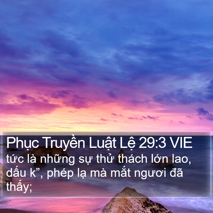 Phục Truyền Luật Lệ 29:3 VIE Bible Study