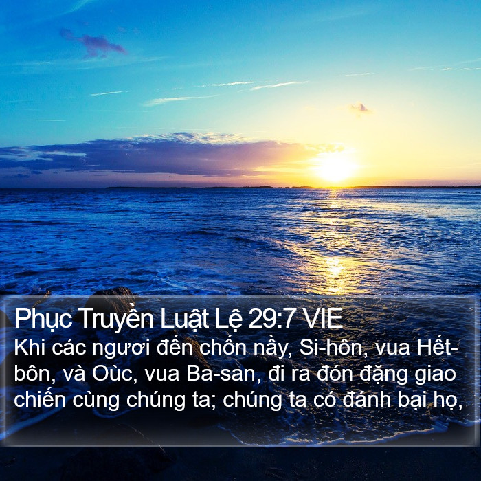 Phục Truyền Luật Lệ 29:7 VIE Bible Study