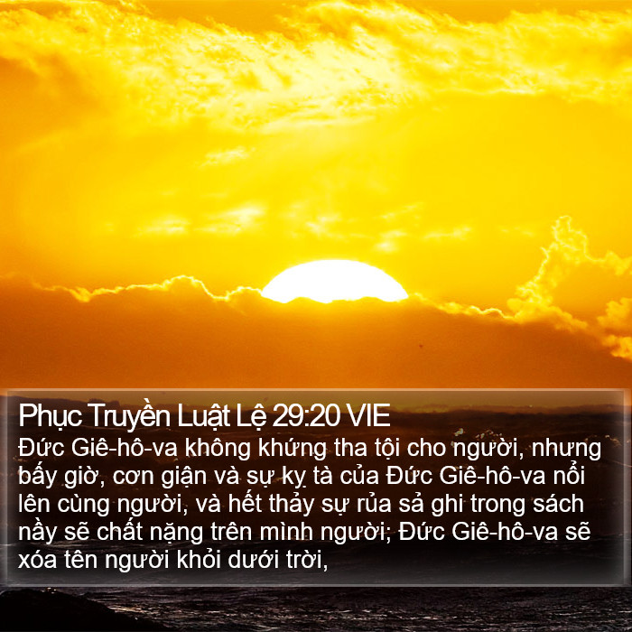 Phục Truyền Luật Lệ 29:20 VIE Bible Study