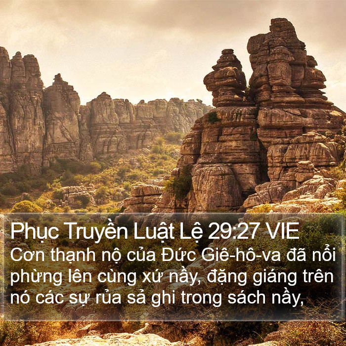 Phục Truyền Luật Lệ 29:27 VIE Bible Study