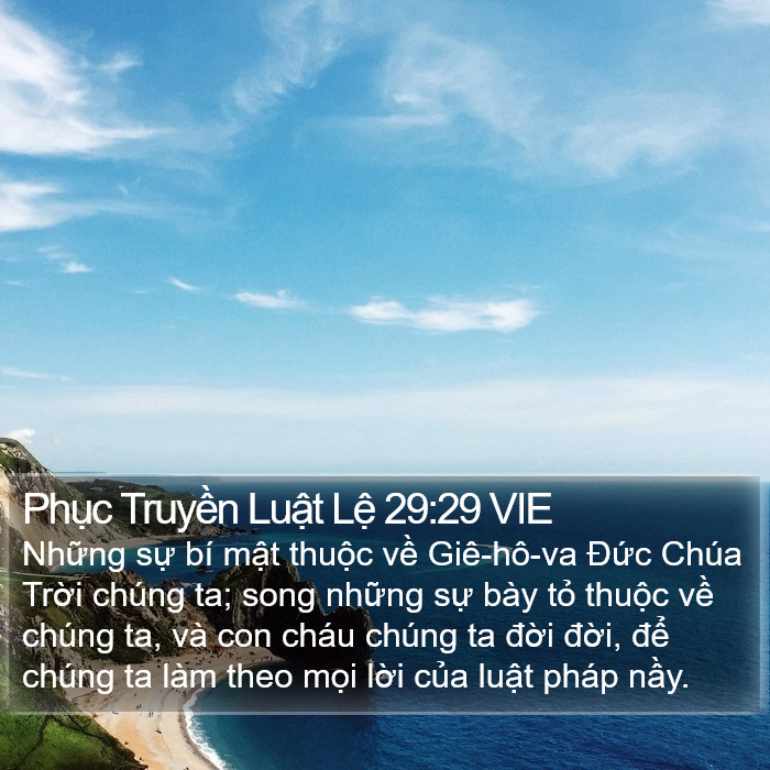 Phục Truyền Luật Lệ 29:29 VIE Bible Study