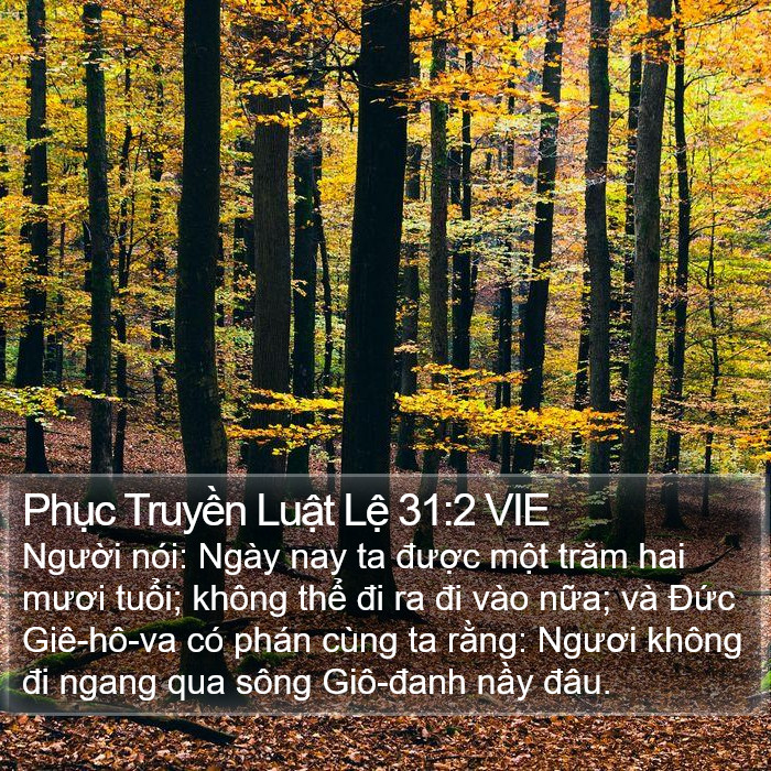 Phục Truyền Luật Lệ 31:2 VIE Bible Study
